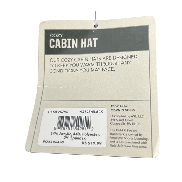 Field & Stream Cozy Cabin Hat Youth Penguin Design Black Warm New - Picture 6 of 7
